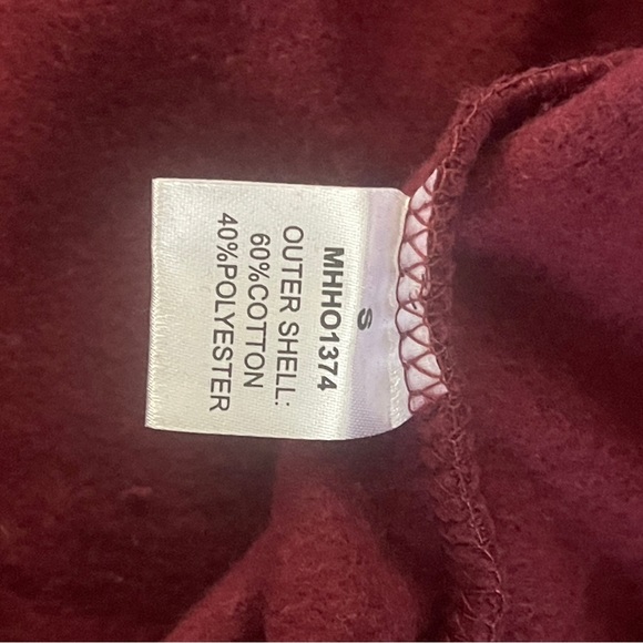 Maroon Zip-Up Cropped Hoodie in size S - Picture 5 of 6